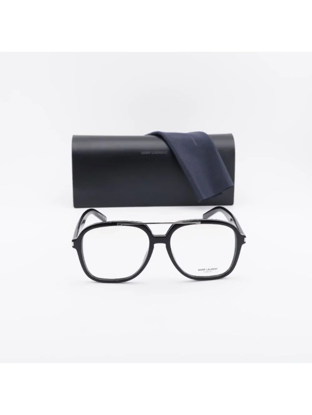 Saint Laurent SL545 OPT 001 Eyeglasses Shiny Black 58mm Square Frame